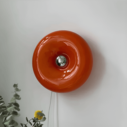 Orange Munklampa - Nordisk Munklampa i Glas - Vägglampa och Bordslampa