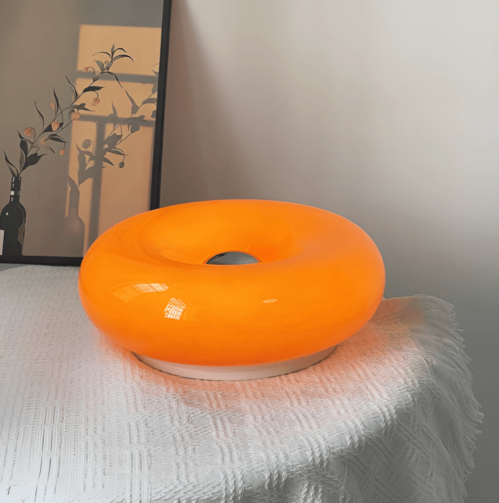 Orange Munklampa - Nordisk Munklampa i Glas - Vägglampa och Bordslampa