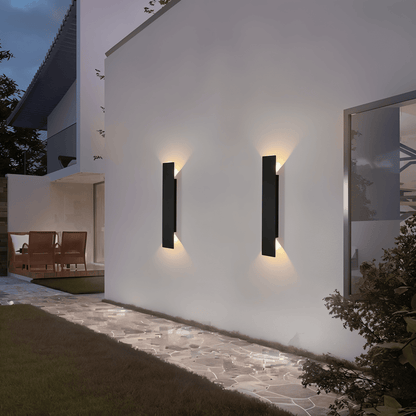Rectangle WallLight - Rektangulär Vägglampa i Svart Aluminium För Inomhus- och Utomhusbruk