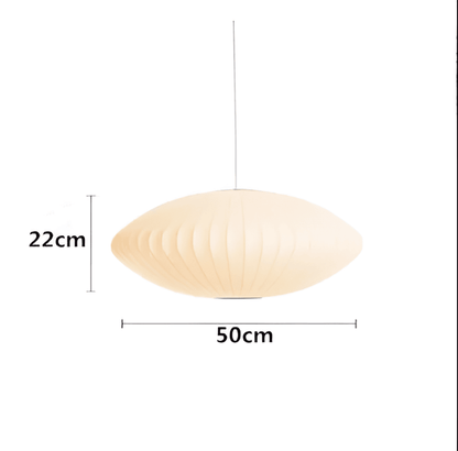 RoundRipples - Vit 50/60 cm baldakin i tyg, pendellampa i bubbelform
