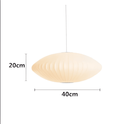 RoundRipples - Vit 50/60 cm baldakin i tyg, pendellampa i bubbelform
