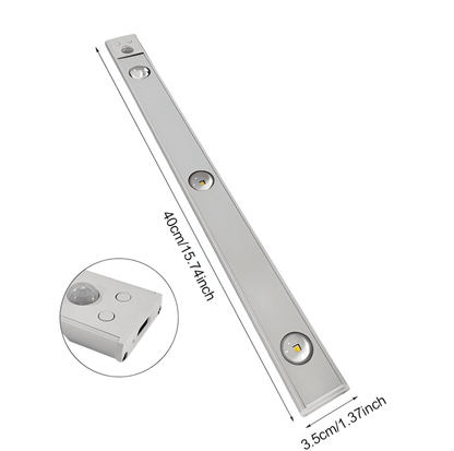 SensoBeam LED Strip - Ultratunn, USB-laddningsbar vägglampa i Aluminium med PIR-sensor