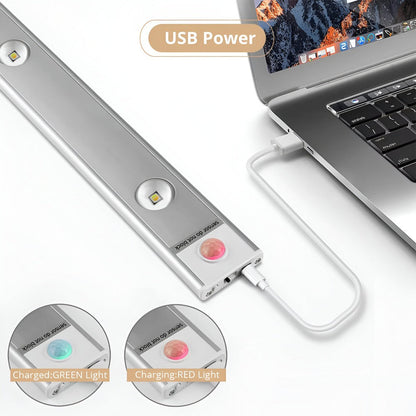 SensoBeam LED Strip - Ultratunn, USB-laddningsbar vägglampa i Aluminium med PIR-sensor