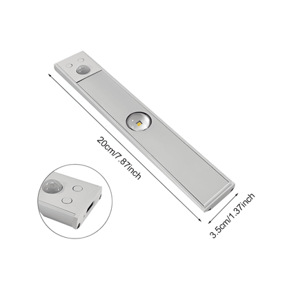 SensoBeam LED Strip - Ultratunn, USB-laddningsbar vägglampa i Aluminium med PIR-sensor