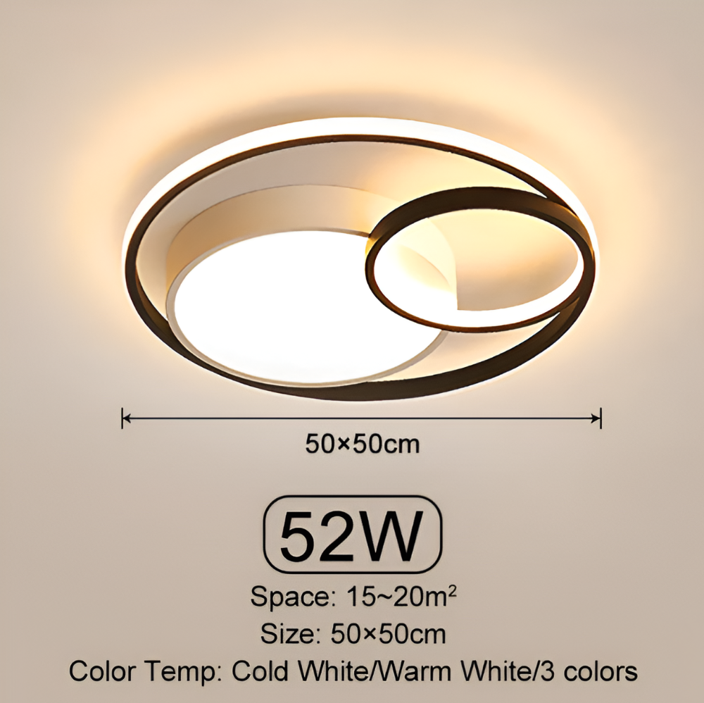 TriCircula Taklampa - Modern Rund Dimbar LED Taklampa