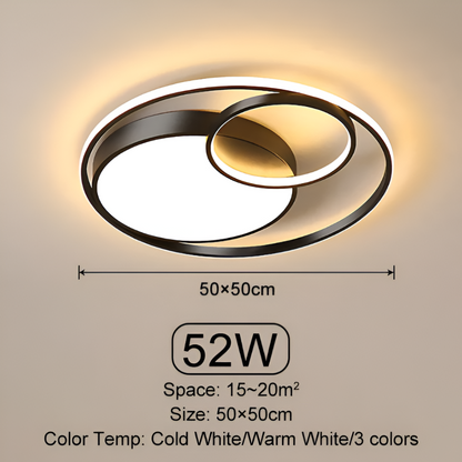 TriCircula Taklampa - Modern Rund Dimbar LED Taklampa