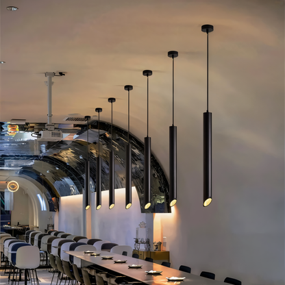 Uniqlux Tube Taklampa - Modern LED-Pendellampa i Svart/Vit Aluminium
