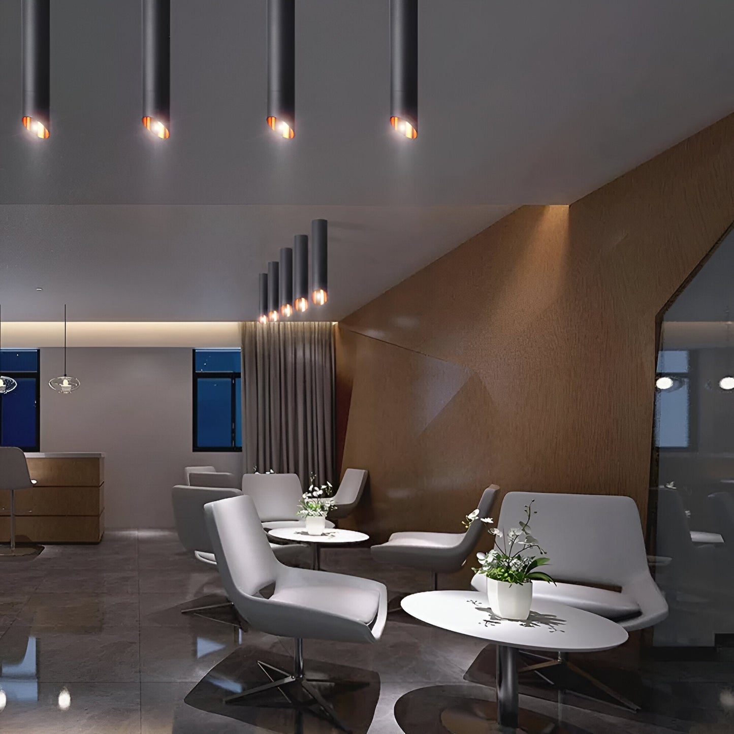 Uniqlux Tube Taklampa - Modern LED-Pendellampa i Svart/Vit Aluminium