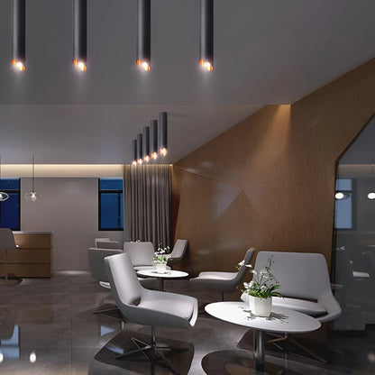 Uniqlux Tube Taklampa - Modern LED-Pendellampa i Svart/Vit Aluminium