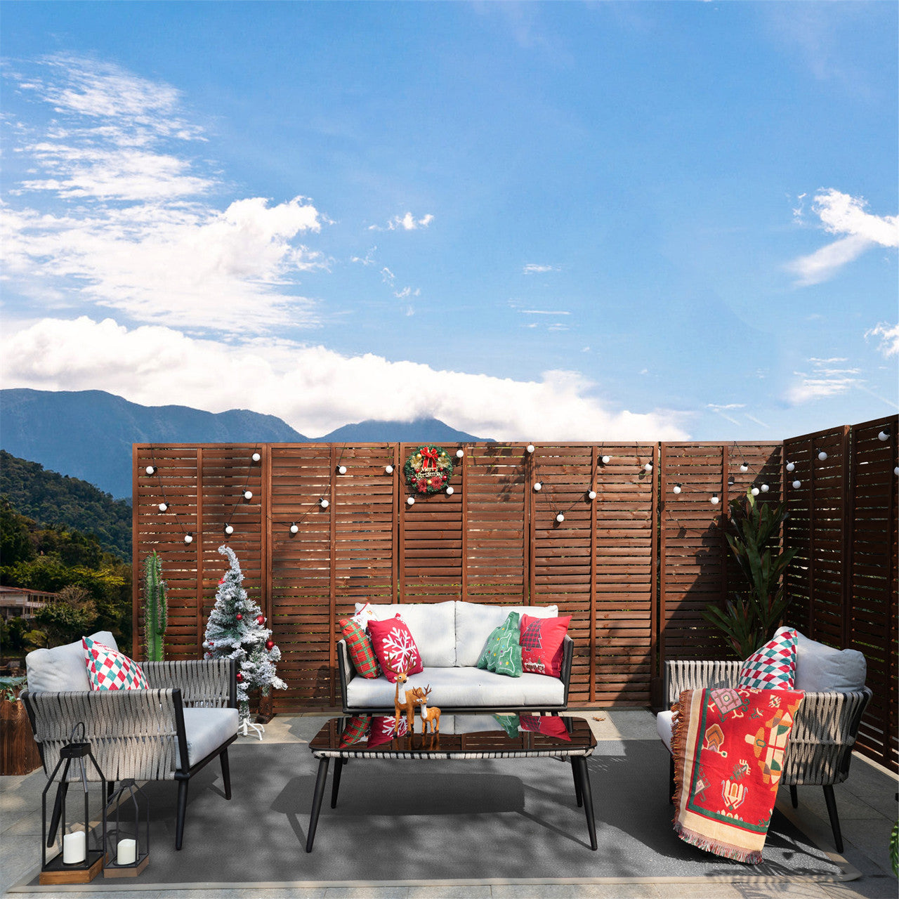 Direct Wicker Aluminum Frame Wicker Sofa Set with Coffee Table PAS-1649B
