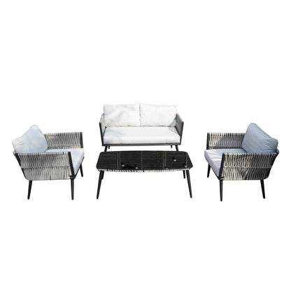 Direct Wicker Aluminum Frame Wicker Sofa Set with Coffee Table PAS-1649B