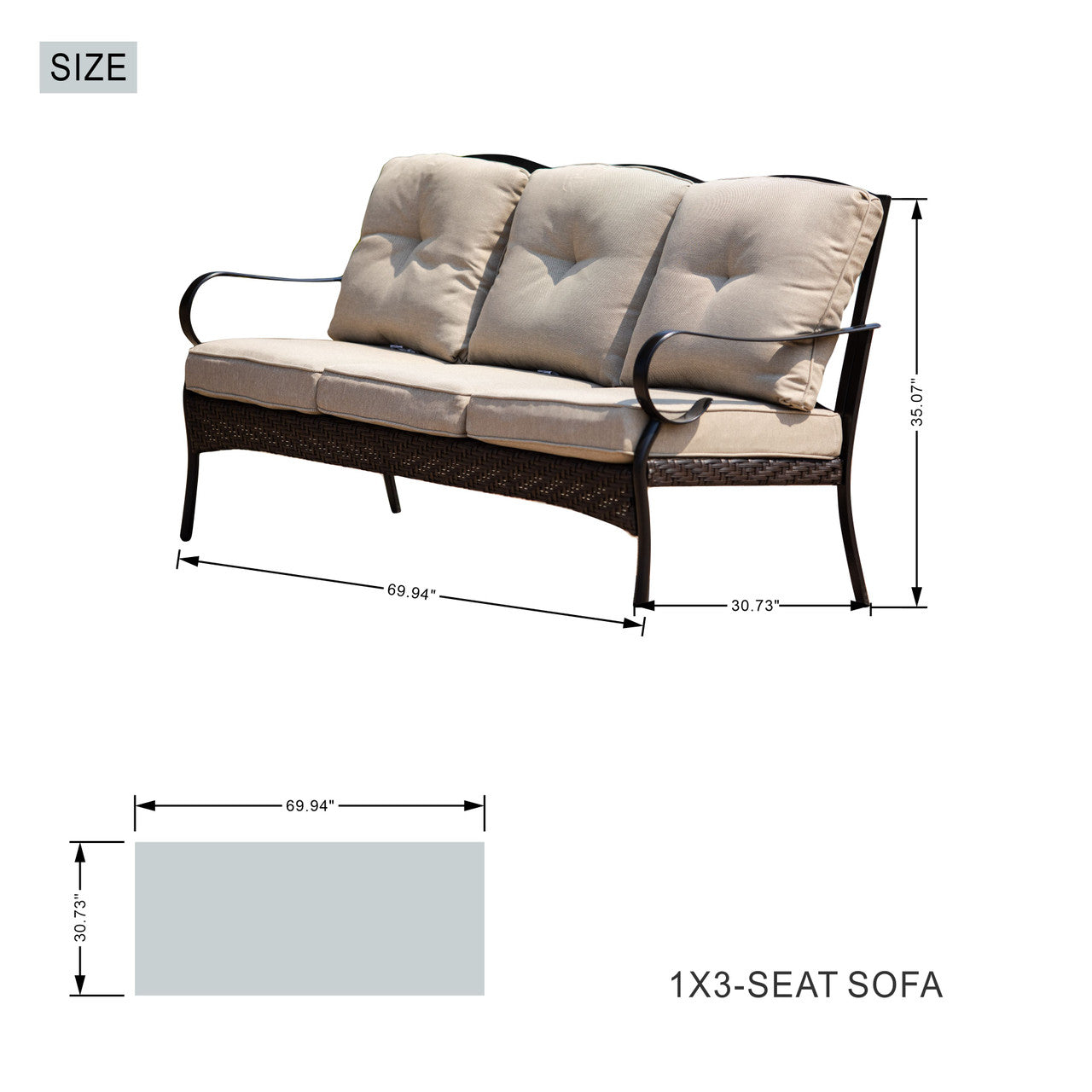 Direct Wicker Exquisite Three-Seater Sofa – Elegant and Comfortable, Perfect for Any Home PAS-2020-3SeatChair