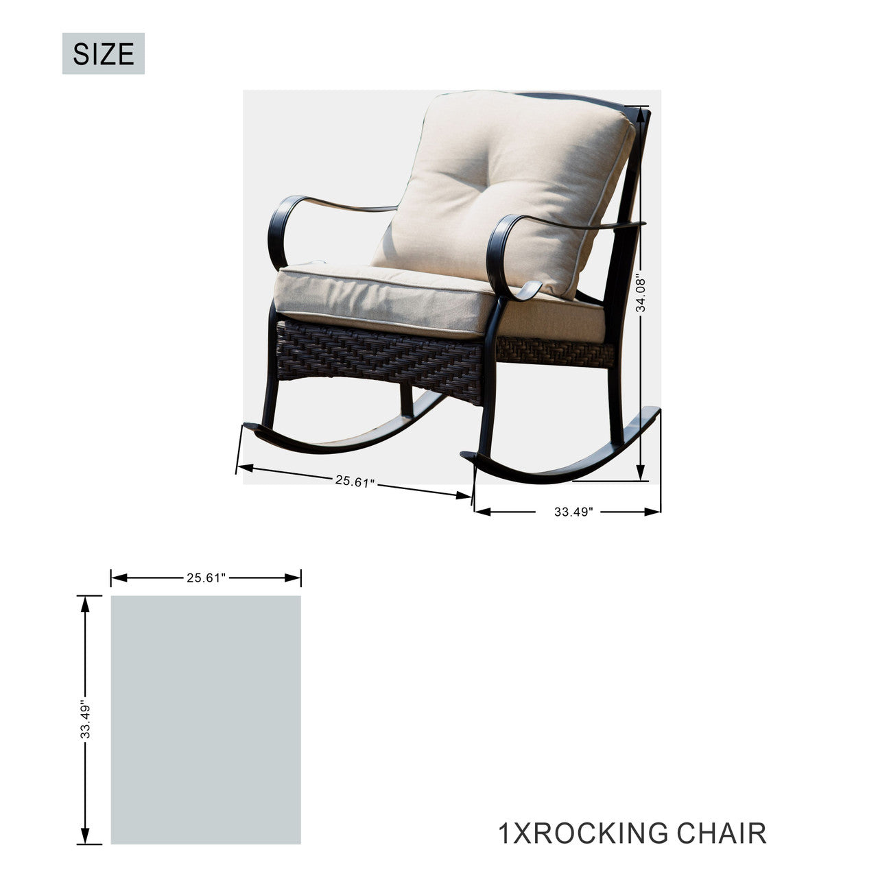 Patio Rocking Chair (PAS-2020-RC) Eleganta Gungstolen