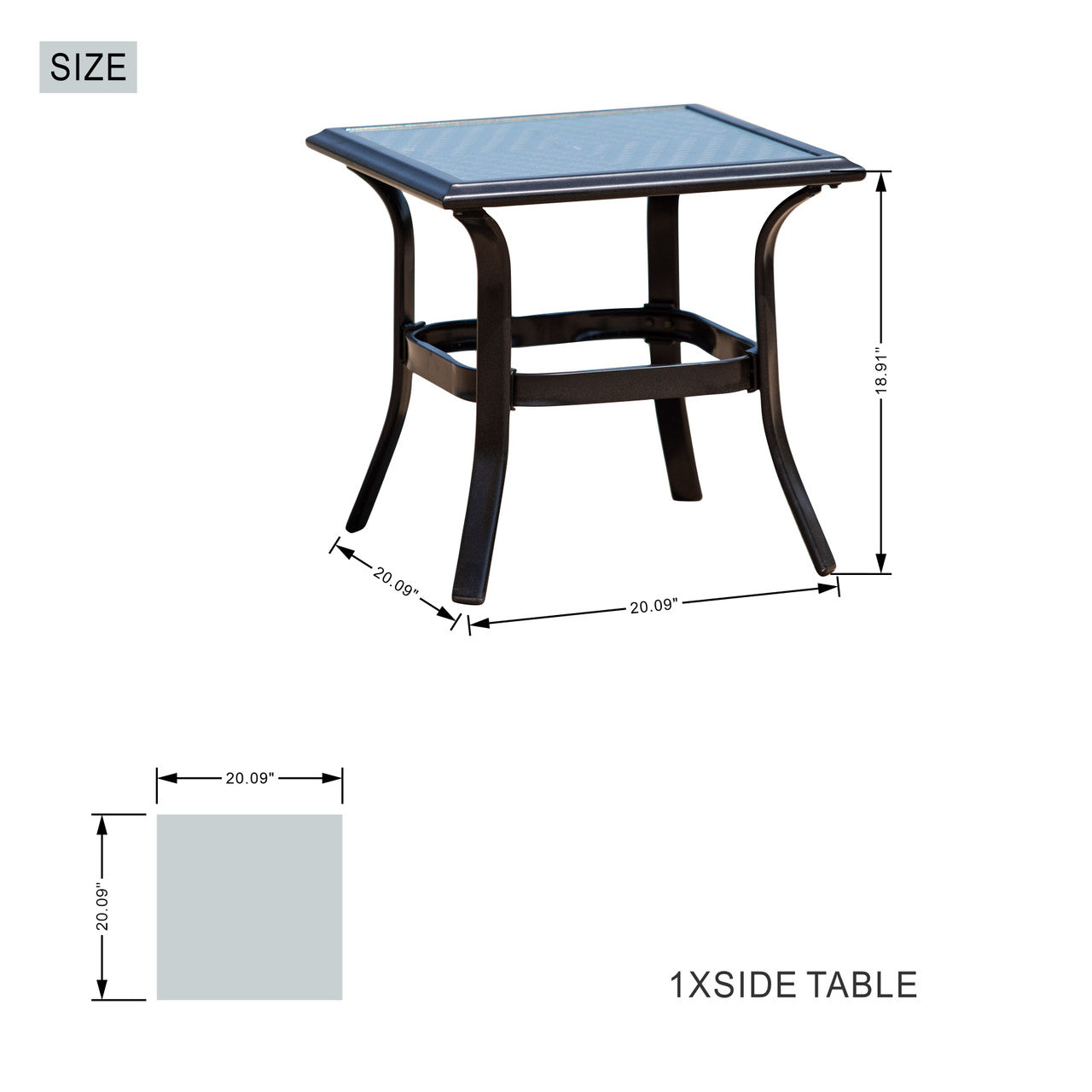 Direct Wicker Exquisite Side Table Minimalist Elegant PAS-2020-SideTable-BK