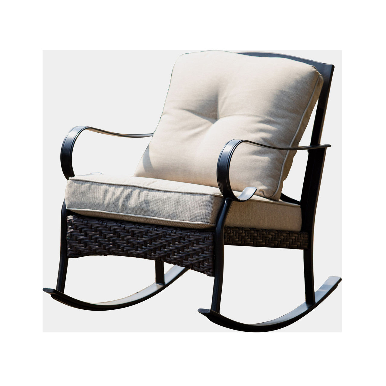 Direct Wicker Elegant Rocking Chair and Three-Seater Sofa Set – Paired with Functional Side Table and Coffee Table for a Perfect Home Experience PAS-2025-Set