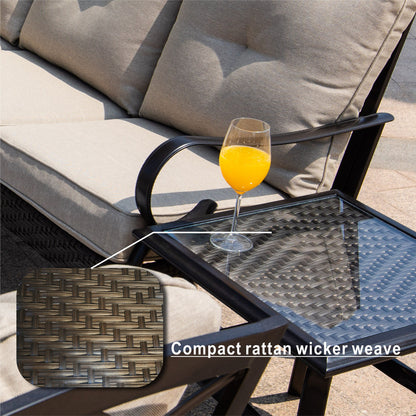 Direct Wicker Elegant Rocking Chair and Three-Seater Sofa Set – Paired with Functional Side Table and Coffee Table for a Perfect Home Experience PAS-2025-Set