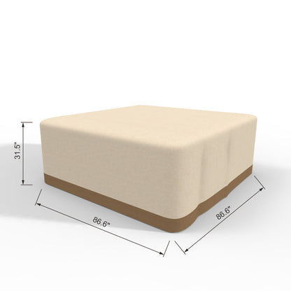 Direkt Wicker Utomhus Regnskydd För Hela Set I Beige 86.6"x86.6"x31.5"
