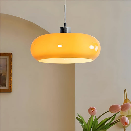 Retro Minimalistisk Bauhaus Glas Pendellampa - Modern Cirkelformad Hänglampa