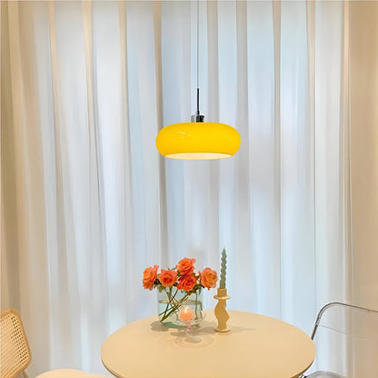 Retro Minimalistisk Bauhaus Glas Pendellampa - Modern Cirkelformad Hänglampa
