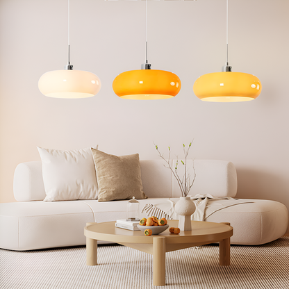Retro Minimalistisk Bauhaus Glas Pendellampa - Modern Cirkelformad Hänglampa