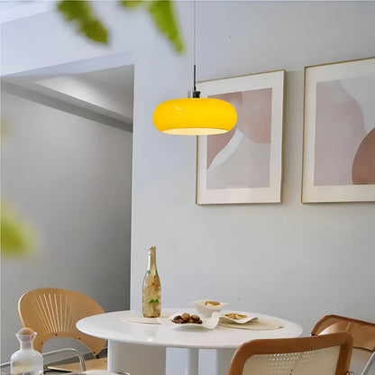 Retro Minimalistisk Bauhaus Glas Pendellampa - Modern Cirkelformad Hänglampa