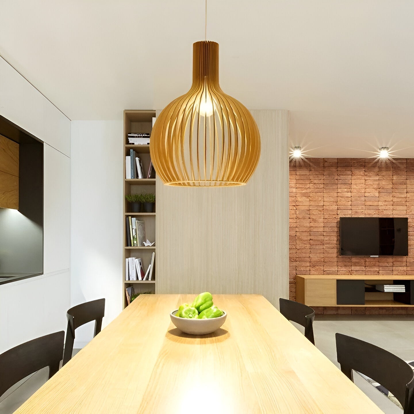Nordic Wood Taklampa – Vintage Taklampa i Trä med Rustik Design för Vardagsrum