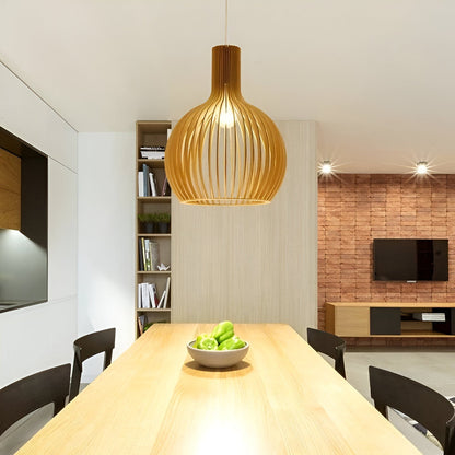 Nordic Wood Taklampa – Vintage Taklampa i Trä med Rustik Design för Vardagsrum