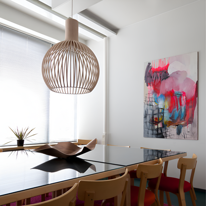 Nordic Wood Taklampa – Vintage Taklampa i Trä med Rustik Design för Vardagsrum