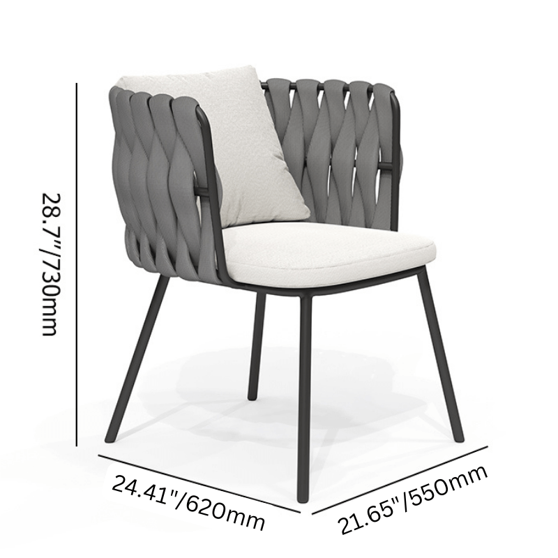 2 Delar Aluminium & Rep Utomhus Matstol Med Kudde I Kaffe