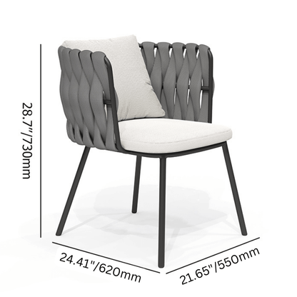 2 Delar Aluminium & Rep Utomhus Matstol Med Kudde I Kaffe