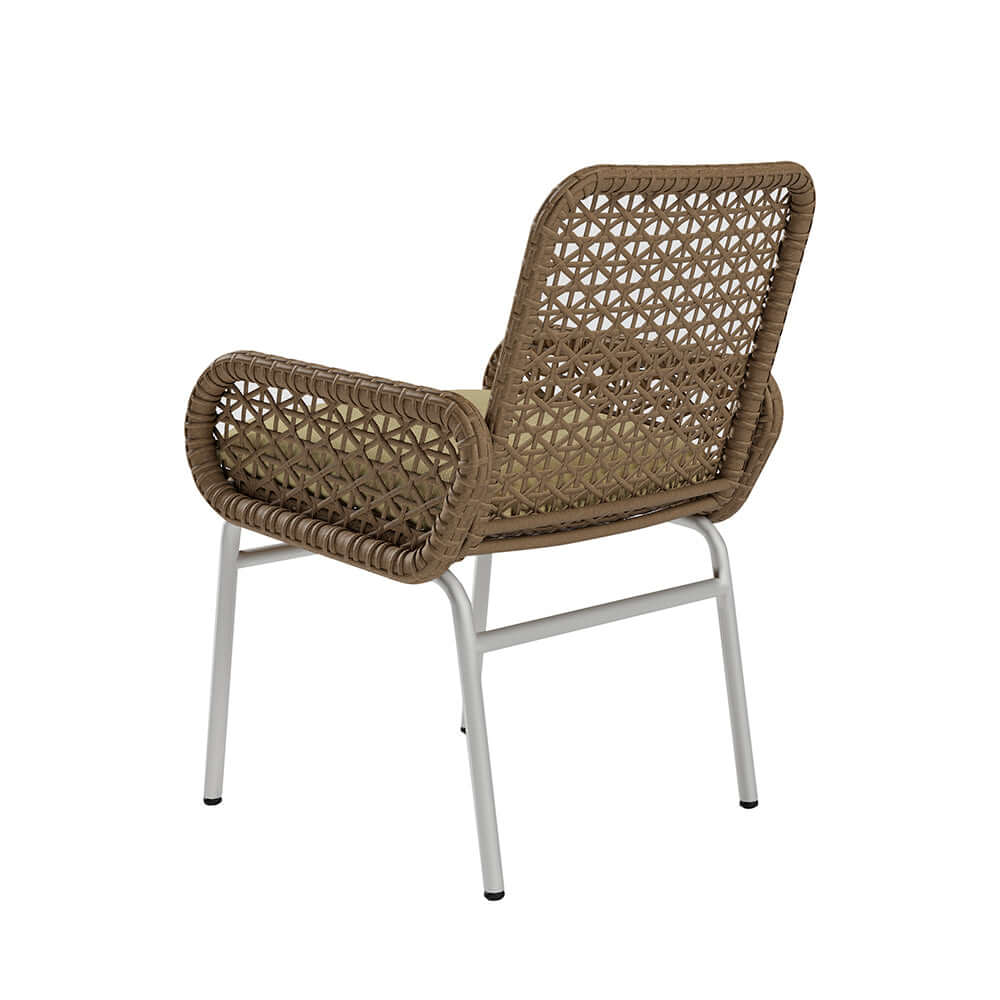 2 Stycken Bondgård Aluminium & Rattan Uteplats Stolar Set i Brunt