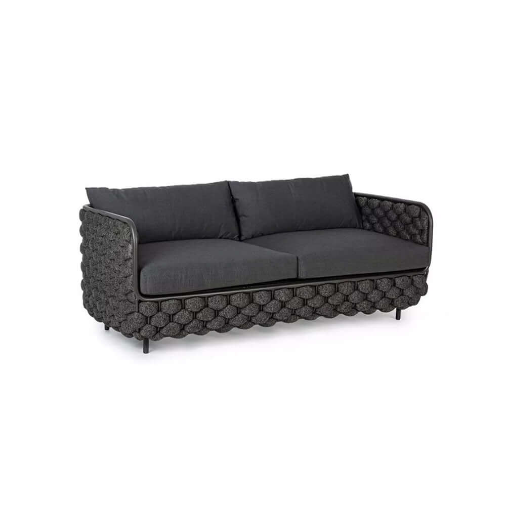 53,1 Tum Bred Modern Aluminium Och Rep Utomhus Loveseat Soffa
