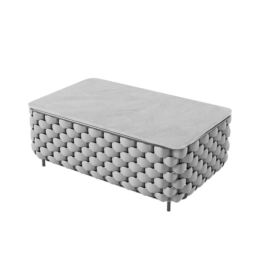 Aluminium & Rep Utomhus Loungegrupp Med Marmor Soffbord