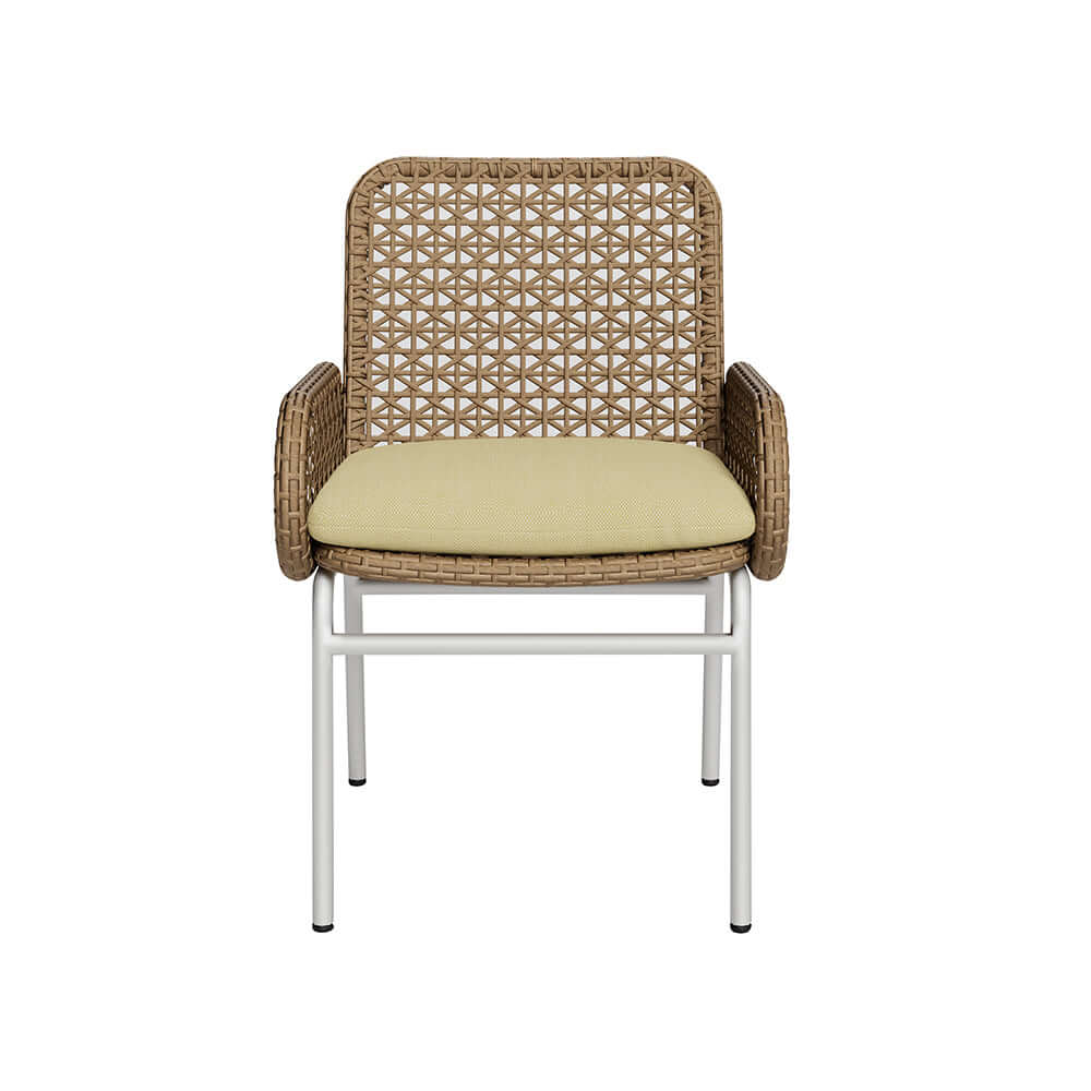 2 Stycken Bondgård Aluminium & Rattan Uteplats Stolar Set i Brunt