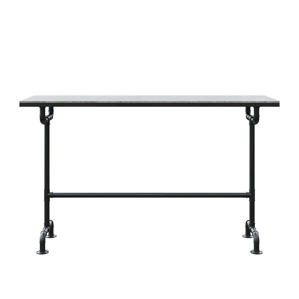 7 Delar Industriell Metall Utomhus Patio Bar Matset med Bord och Stolar