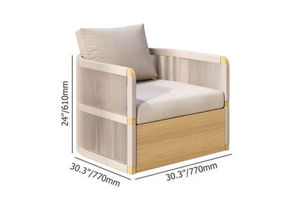 4 Delar Modern Aluminium & Rep Utomhus Svängsoffa Set Khaki