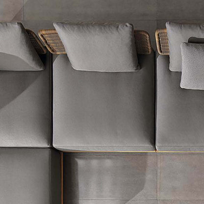 37,4 Tum Bred Modern Aluminium Och Rattan Utesoffa Med Kudde