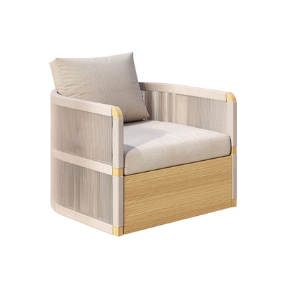 4 Delar Modern Aluminium & Rep Utomhus Svängsoffa Set Khaki