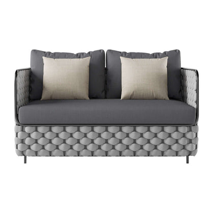 Aluminium & Rep Utomhus Loungegrupp Med Marmor Soffbord