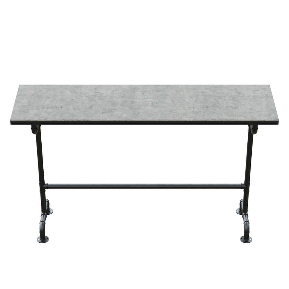 7 Delar Industriell Metall Utomhus Patio Bar Matset med Bord och Stolar