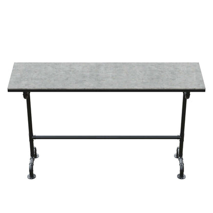 7 Delar Industriell Metall Utomhus Patio Bar Matset med Bord och Stolar