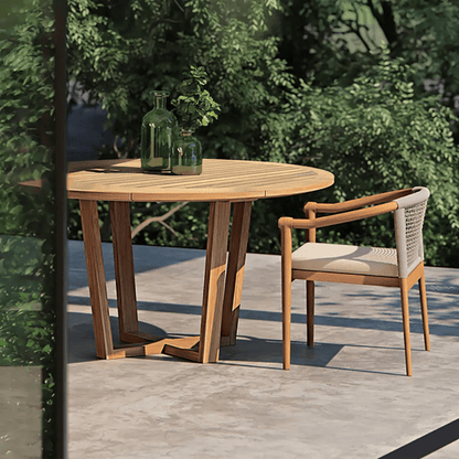 2 Bitars Modern Teakträ Utomhus Patiosittgrupp Natur Beige