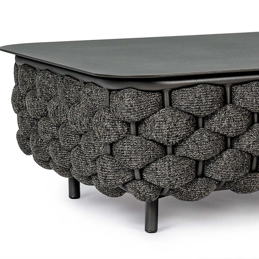 Aluminium & Rep Utomhus Loungegrupp Med Marmor Soffbord