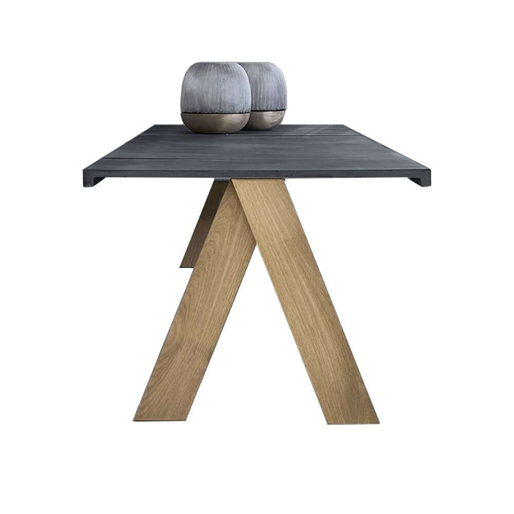 9 Delar Modern Utomhusmatgrupp med Marmor Top Aluminium Bord och Rattan Stolar