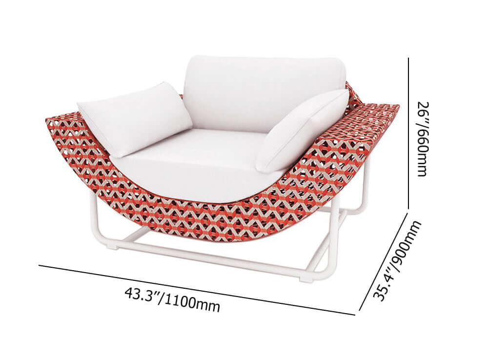 5 Delar Modern Aluminium & Rotting Uteomhus Loungegrupp Med Glasskiva Soffbord