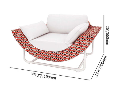 5 Delar Modern Aluminium & Rotting Uteomhus Loungegrupp Med Glasskiva Soffbord