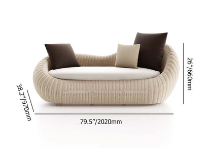 4 Delar Aluminium & Rattan Utomhussoffset med Glasbord i Vitt
