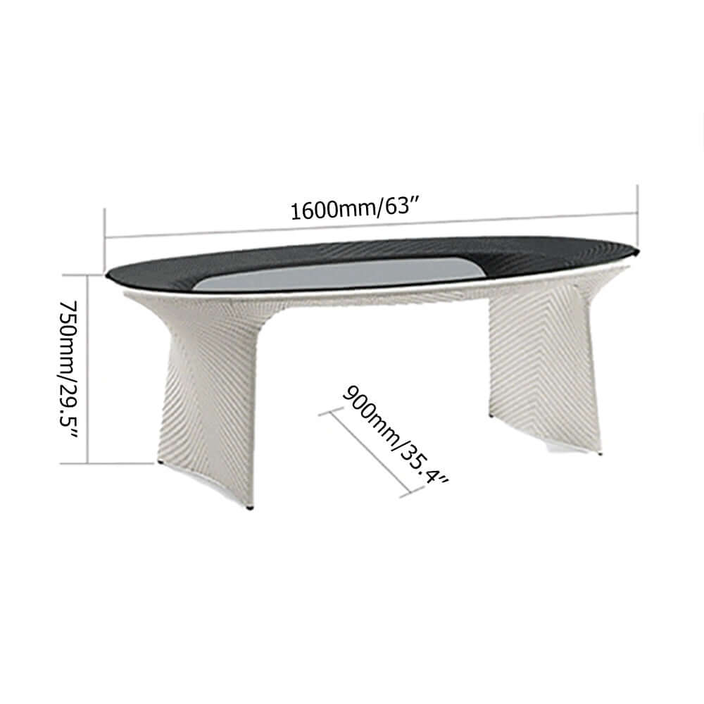 Hofer Utomhus Patio Matgrupp 5 Delar 63 Tum Oval Bord