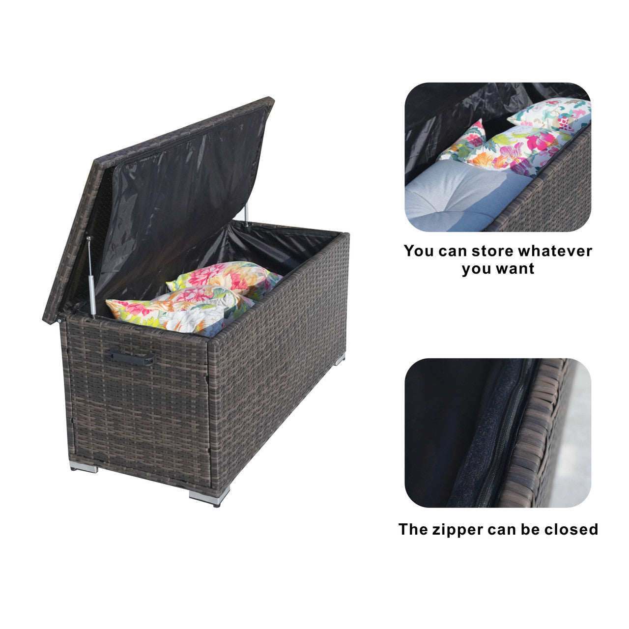 Direct Wicker Kompakt Aluminium Rattan Förvaringsbox Utomhus PA-3256S-I