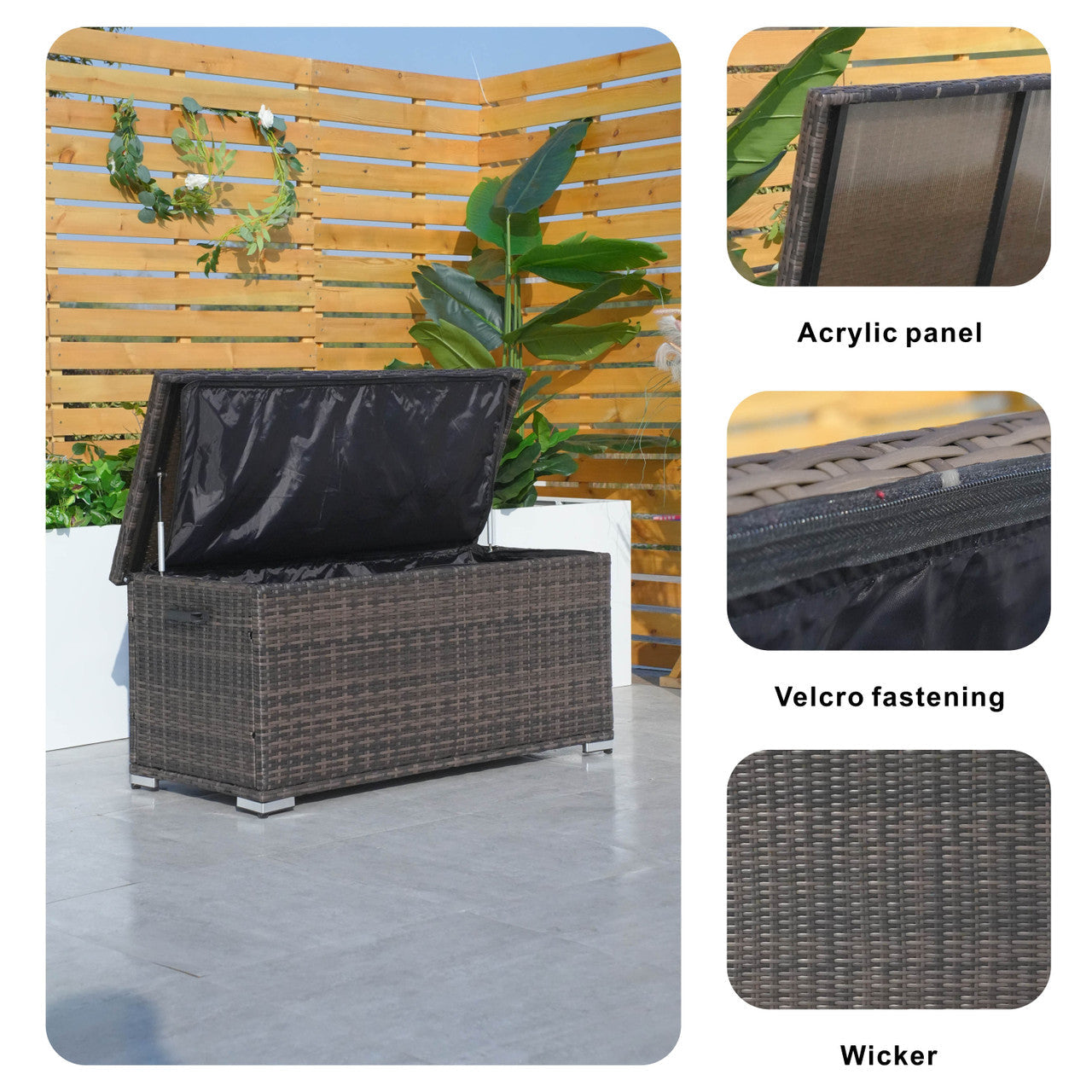 Direct Wicker Kompakt Aluminium Rattan Förvaringsbox Utomhus PA-3256S-I